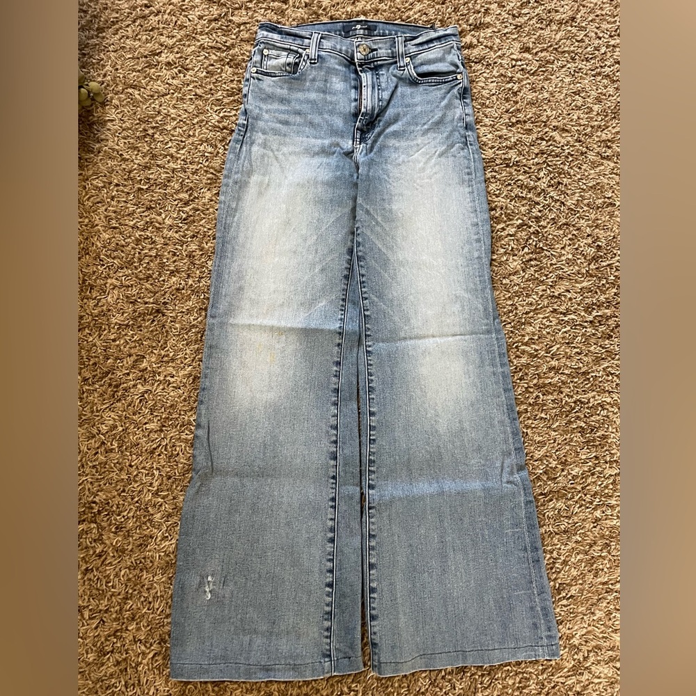 7 For All Mankind Light Blue Flare Jeans